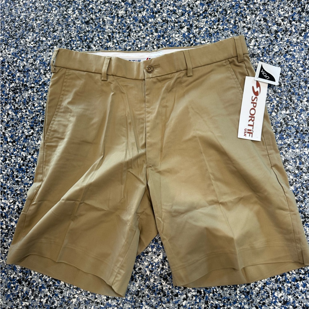 Sportif Men's Khaki Flat Front Shorts